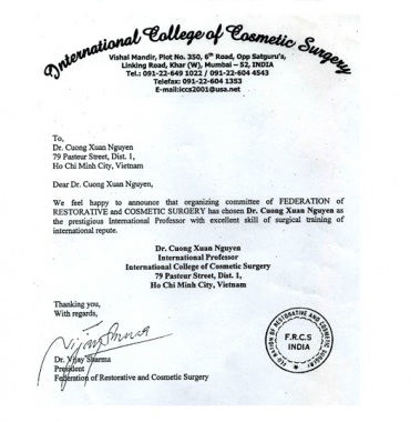 TS.BS. NGUYỄN XUÂN CƯƠNG ĐƯỢC PHONG TẶNG CHỨC DANH GIÁO SƯ QUỐC TẾ